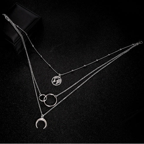 Boho Moon Map Necklace