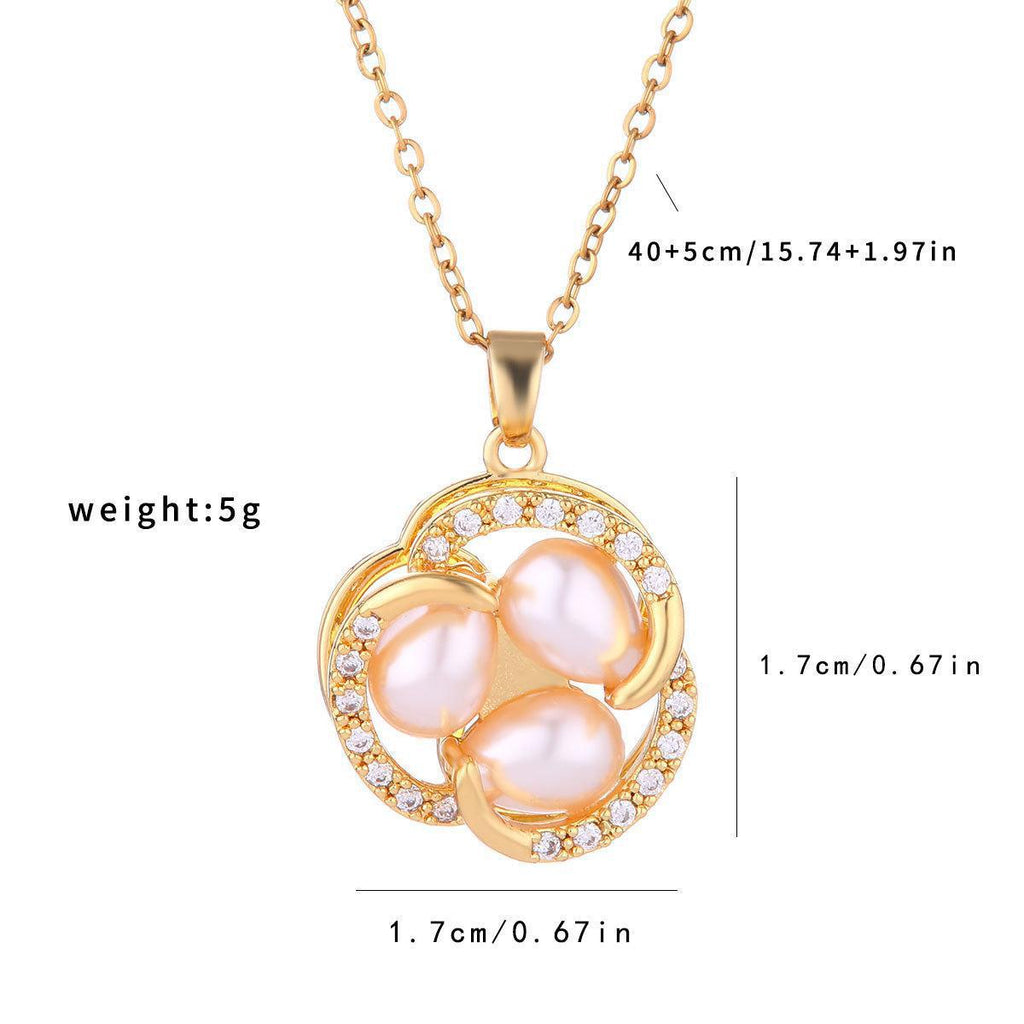 Rotating Pearl Flower Necklace