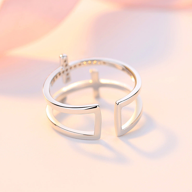 Double Cross Miniature Copper Ring