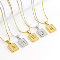 26 Letters Hollow Out Square Necklace