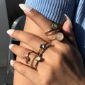 Colorful Stone Metalic Finger Rings