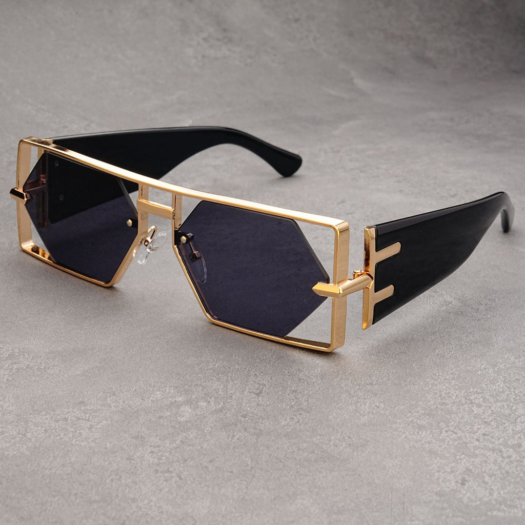 Hollow Big Square Rim Sunglasses