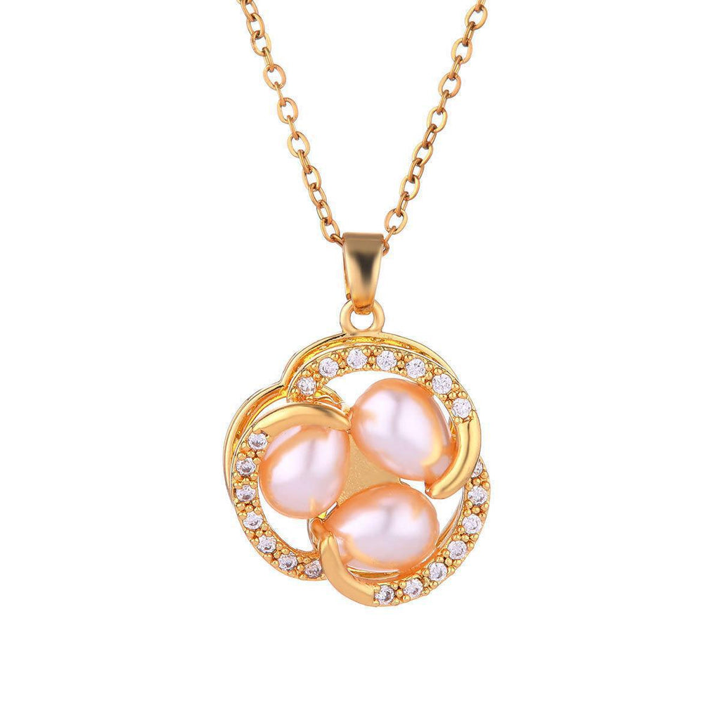 Rotating Pearl Flower Necklace